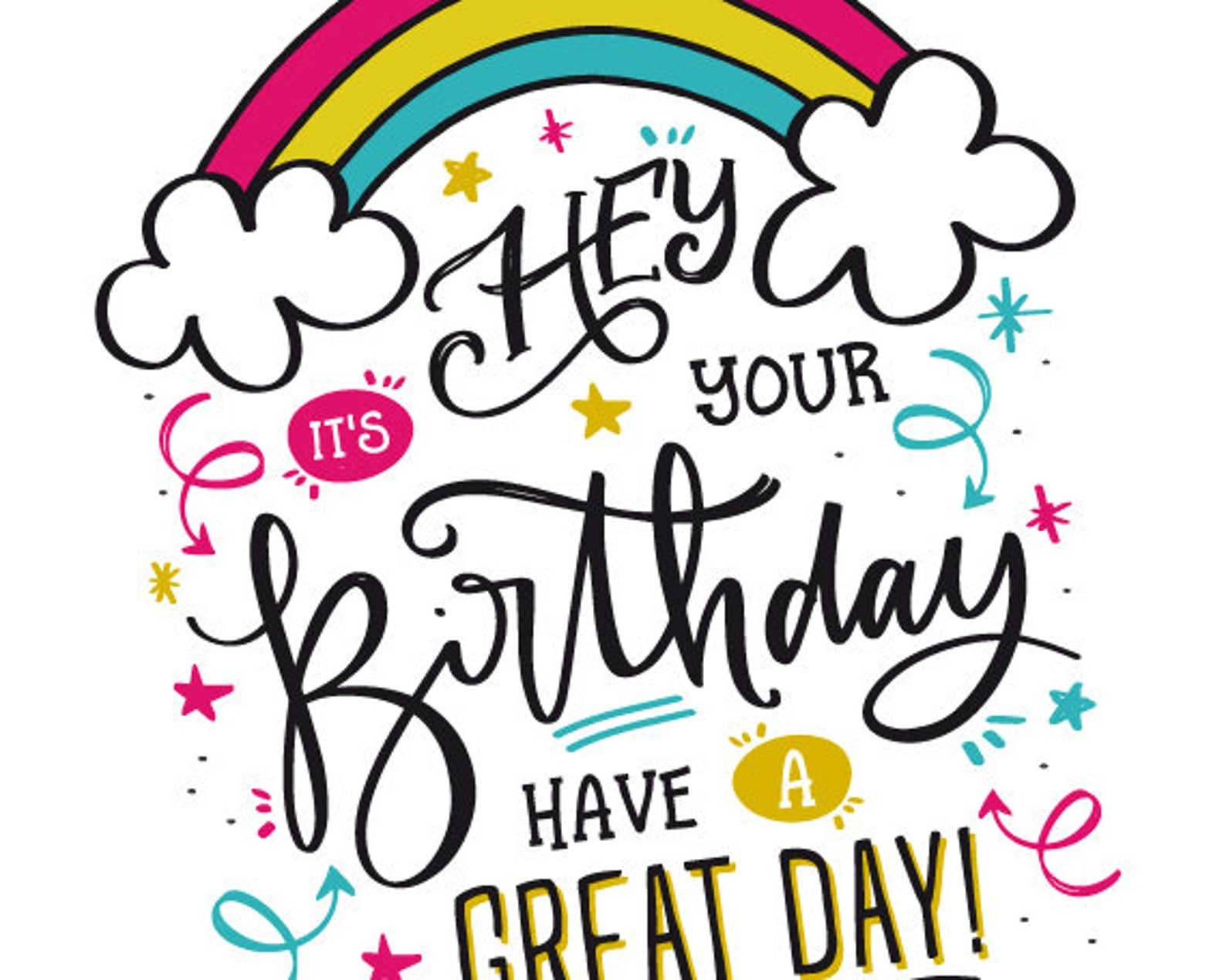 Printable Birthday Card Hey It 39 s Your Birthday Have A Etsy