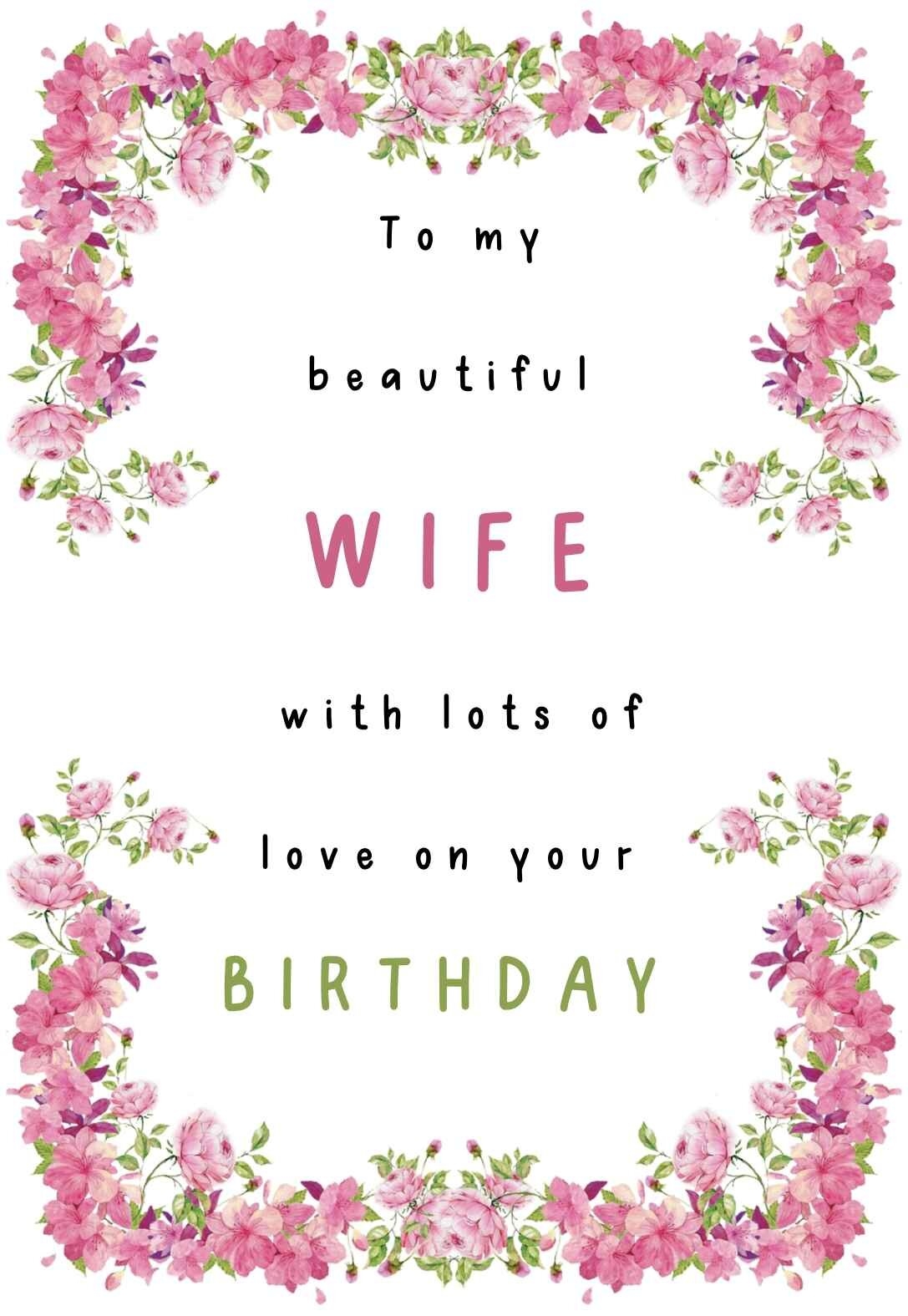Printable Birthday Cards For Wife