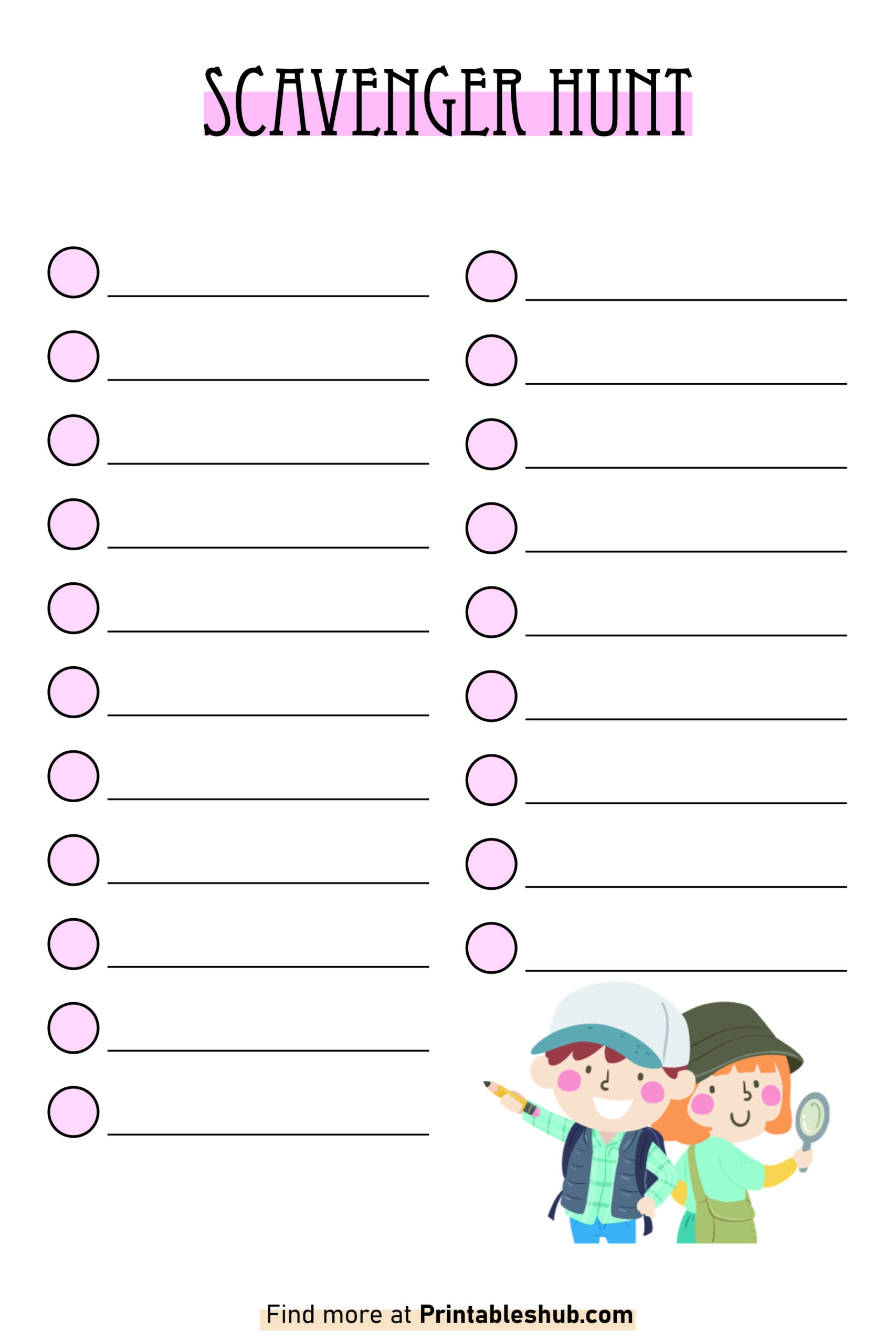Printable Blank Scavenger Hunt Templates With Downloadable PDFs Printable Blank Scavenger Hunt Templates With Downloadable PDFs