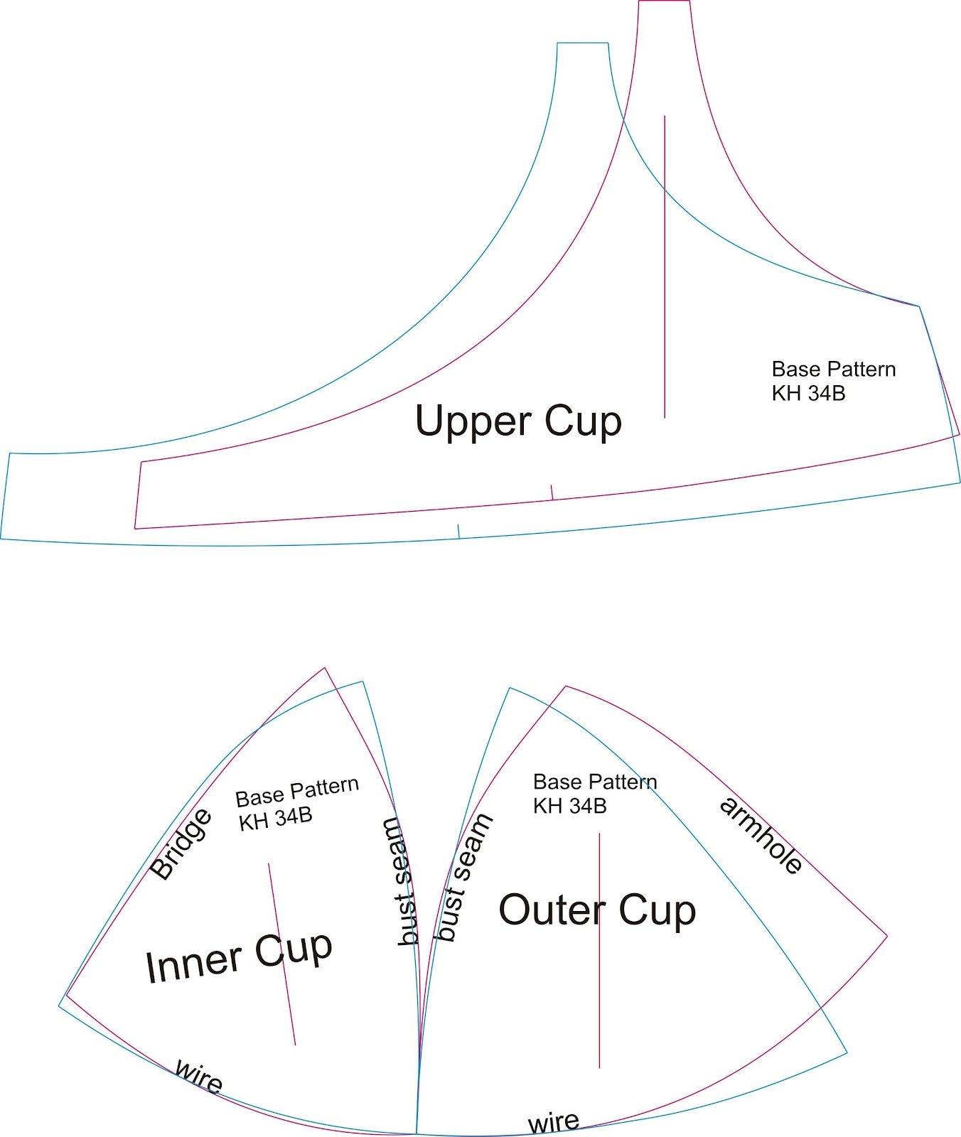 Printable Bra Cup Pattern Printable JD