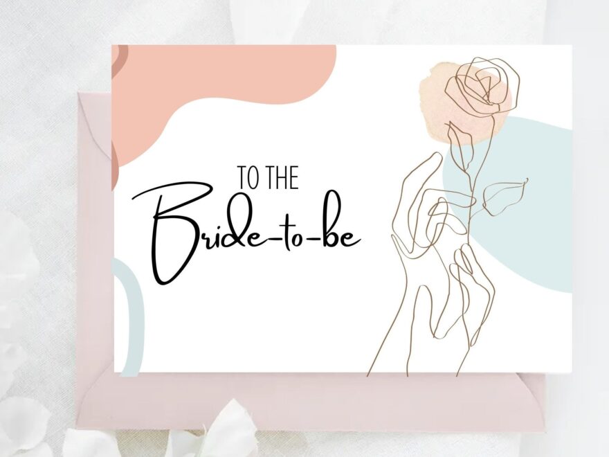 Printable Bridal Shower Card To The Bride to be Card Wedding