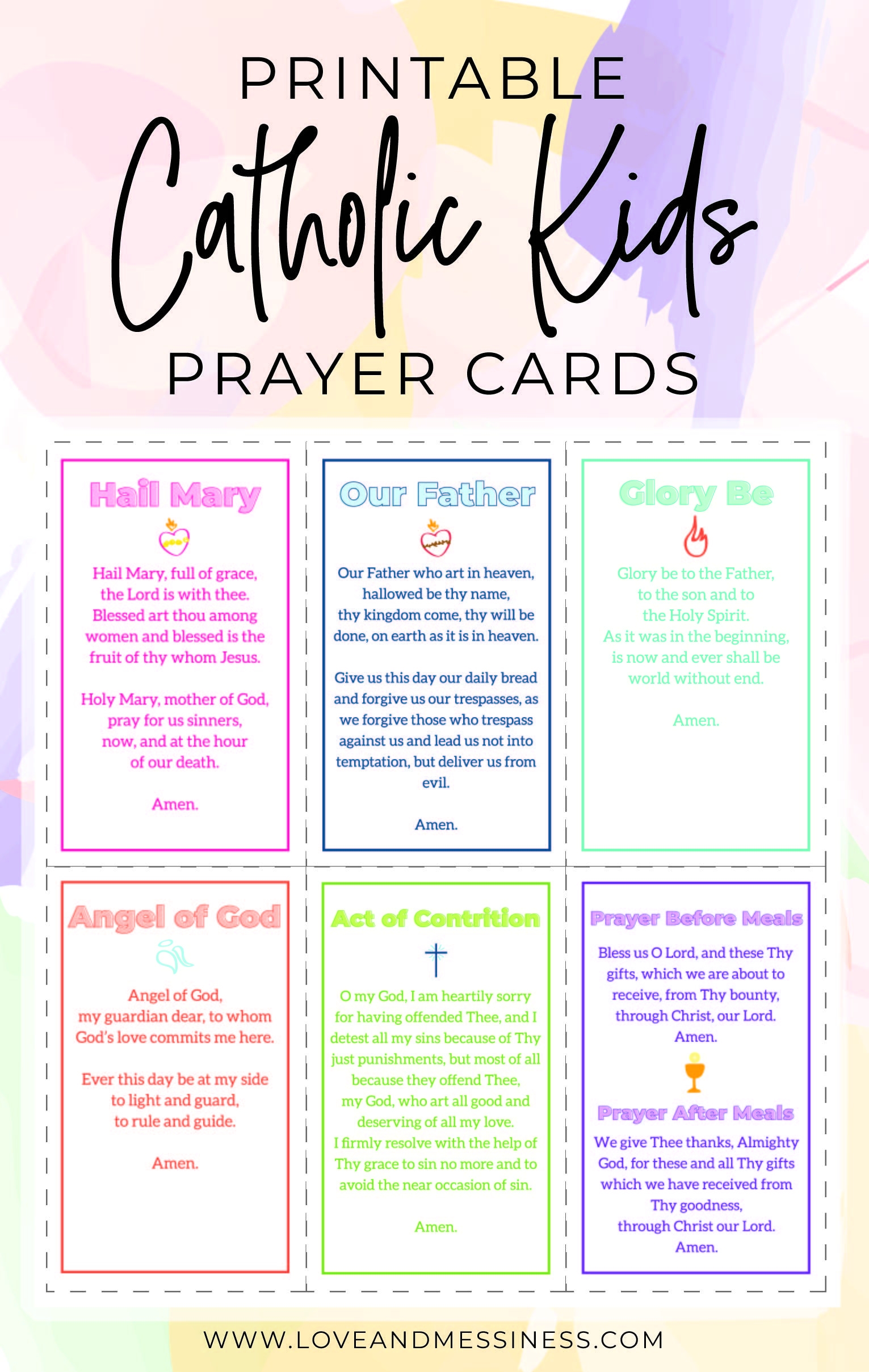 Printable Catholic Prayer Cards