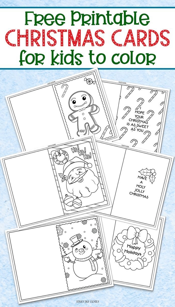 Printable Christmas Cards For Kids To Color