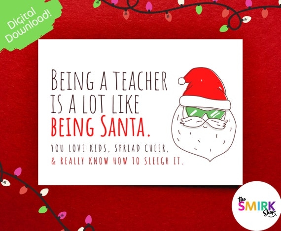 Printable Christmas Cards For Teachers