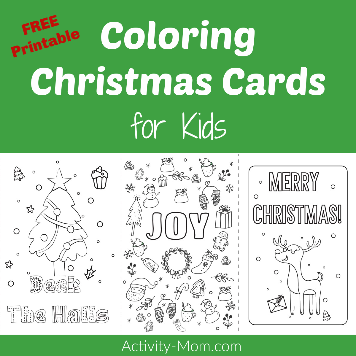 Printable Christmas Cards To Color