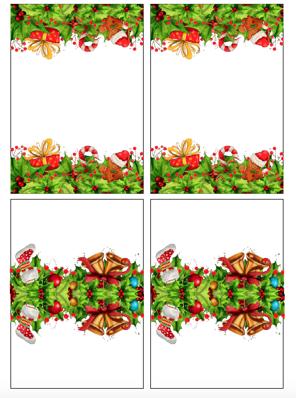 Printable Christmas Place Cards