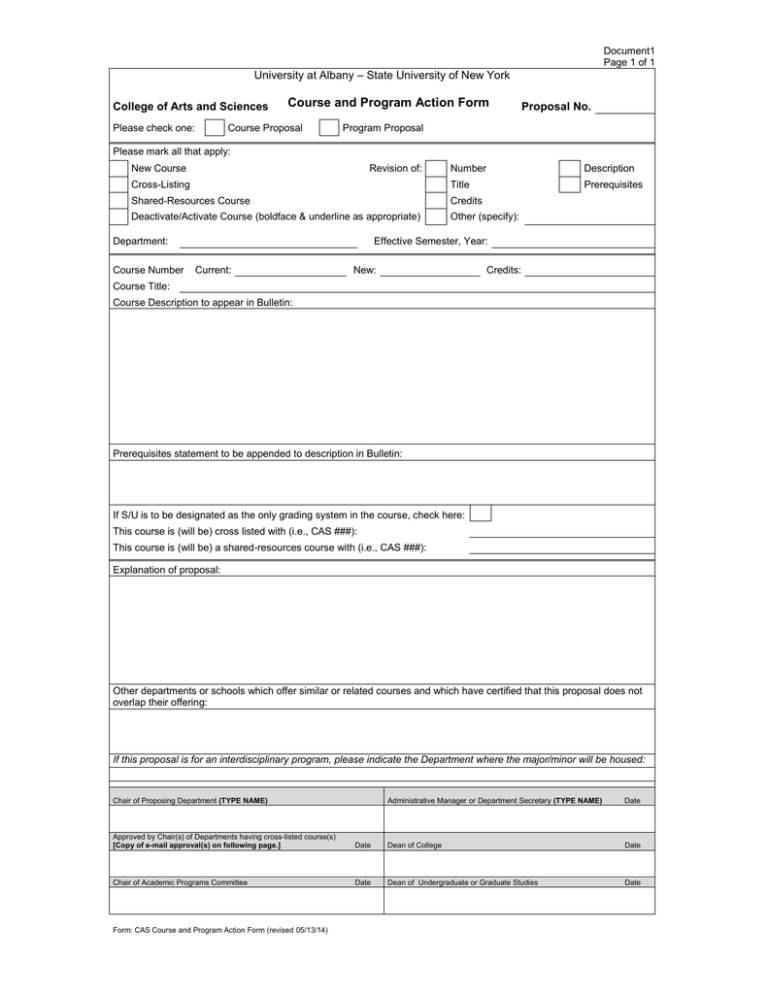 Printable Course Action Form Uva Printable Forms Free Online