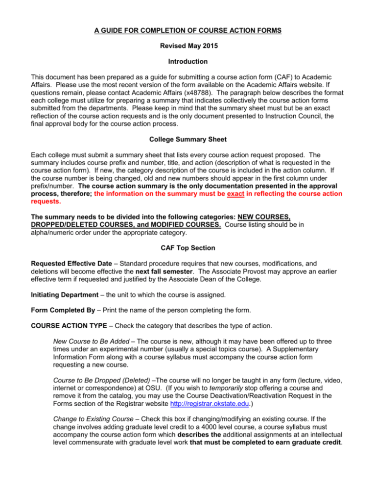 Printable Course Action Form Uva Printable Forms Free Online