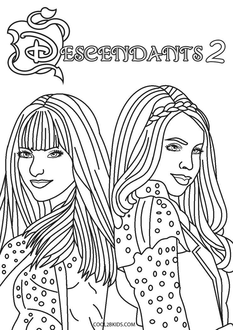 Printable Descendants Coloring Pages Minimalist Blank Printable