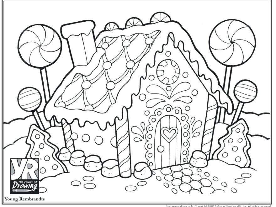 Printable Gingerbread House Coloring Pages