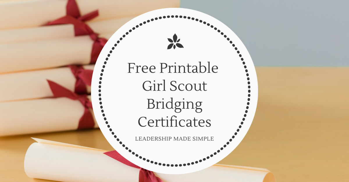 Printable Girl Scout Bridging Certificates