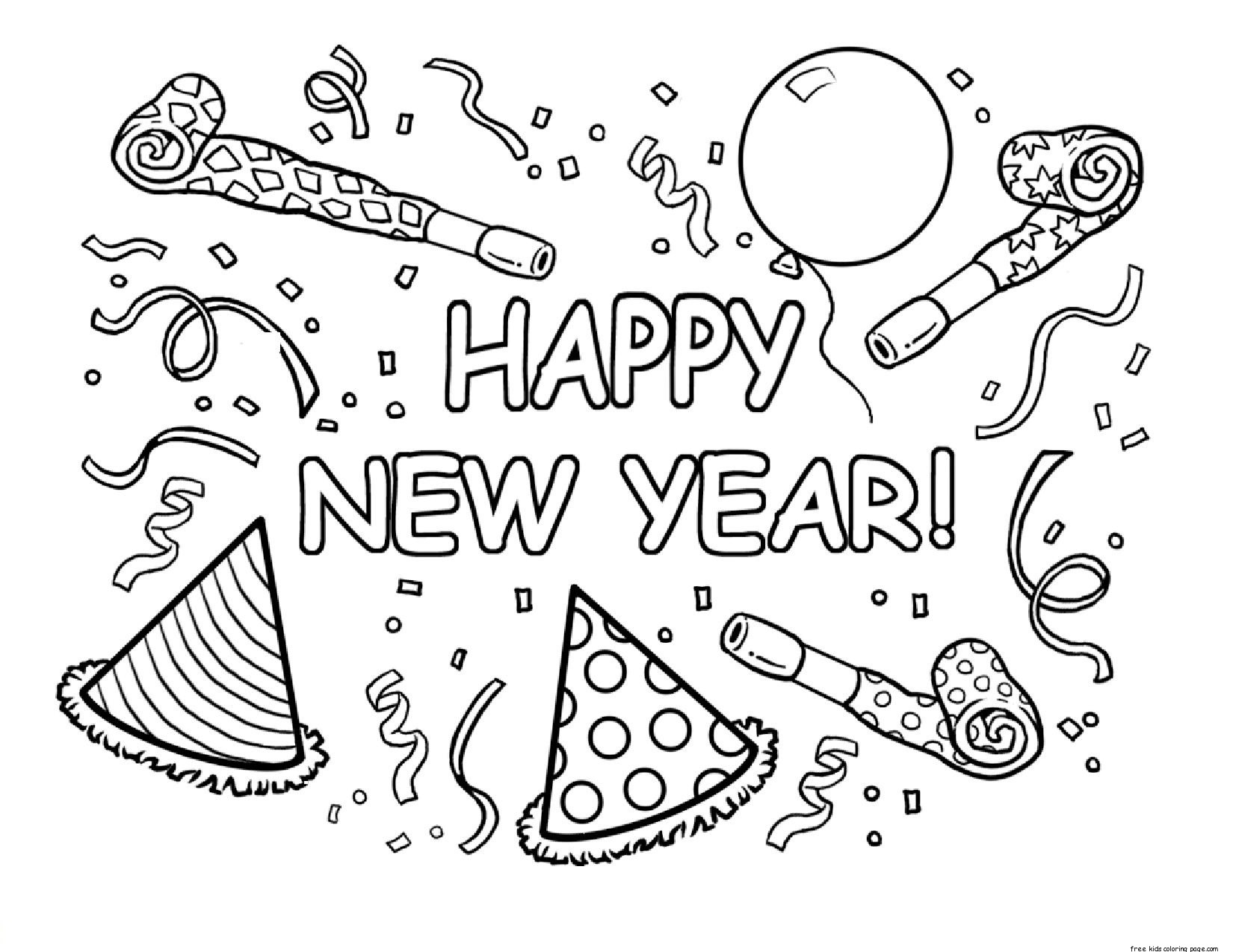 Printable Happy New Year Coloring Pages For Kids