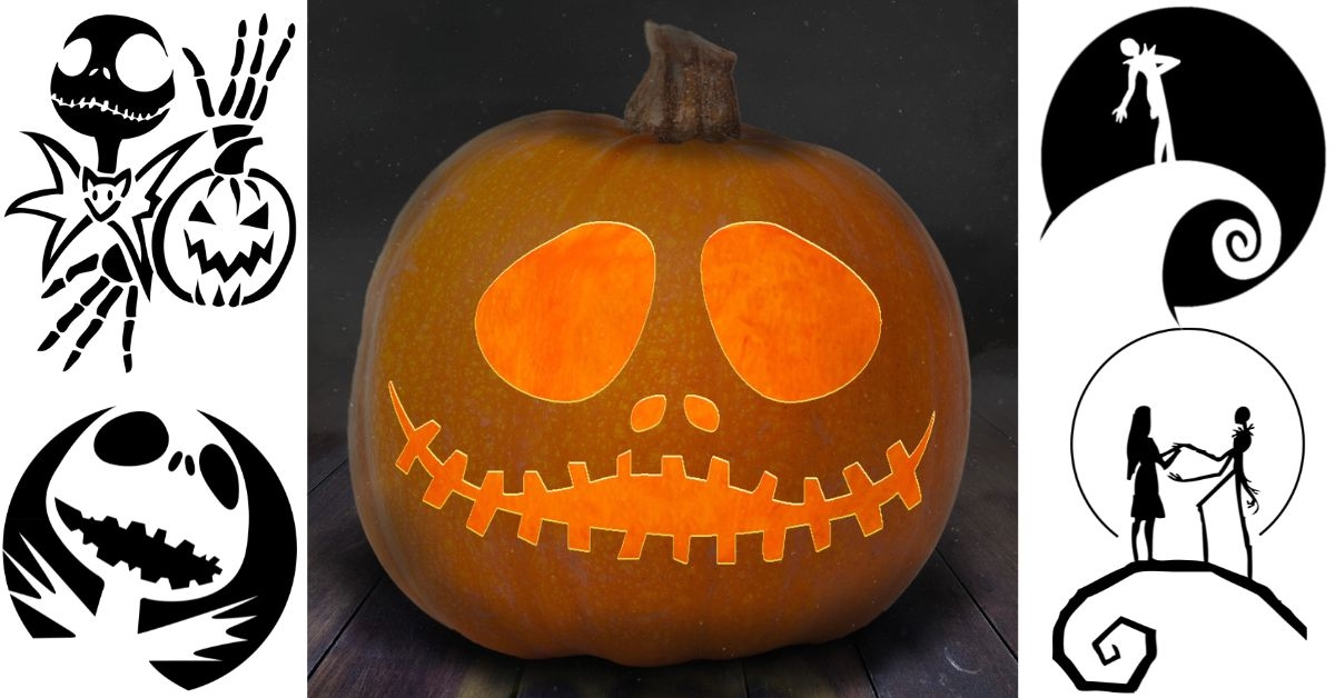 Printable Jack And Sally Pumpkin Stencil