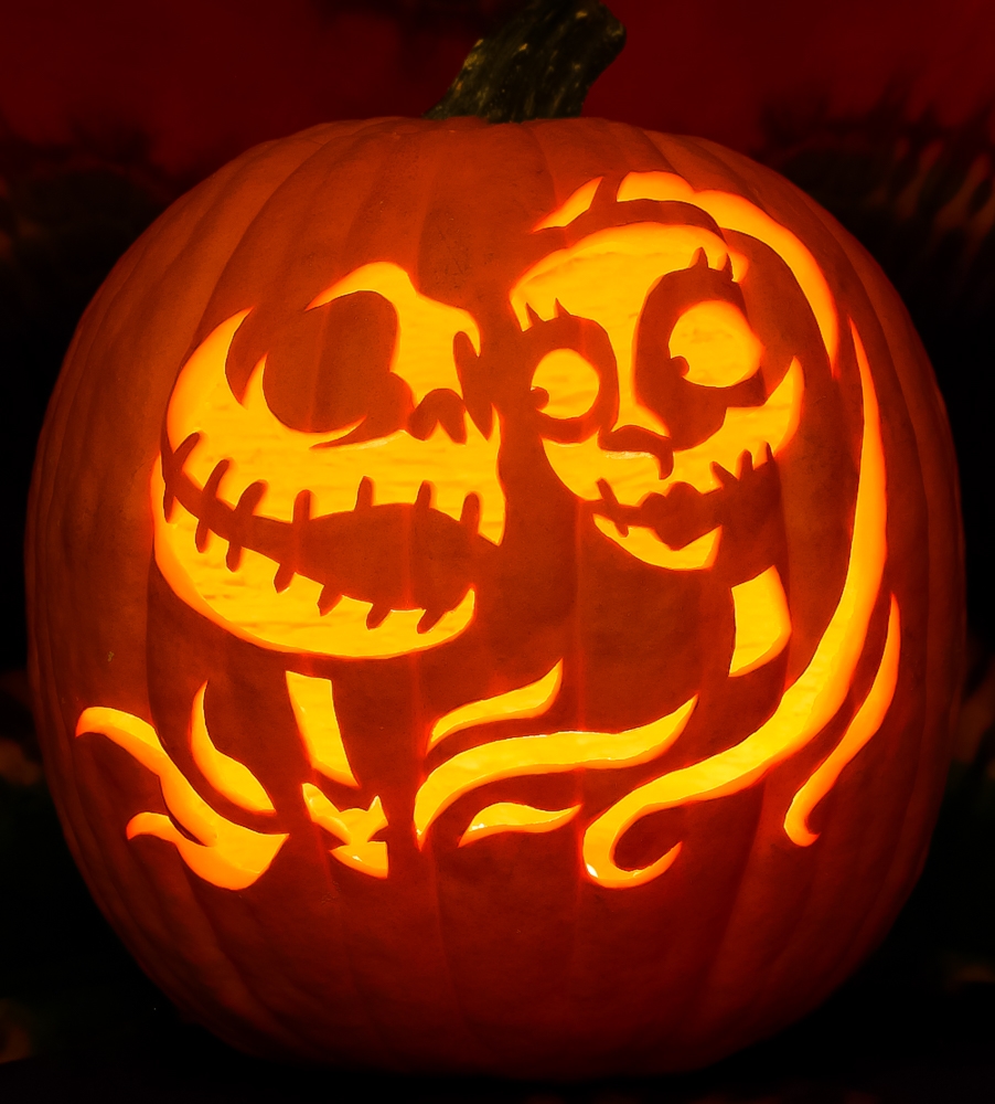 Printable Jack And Sally Pumpkin Stencil