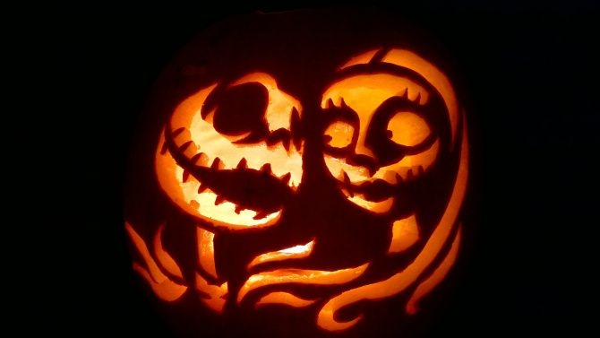 Printable Jack And Sally Pumpkin Stencil