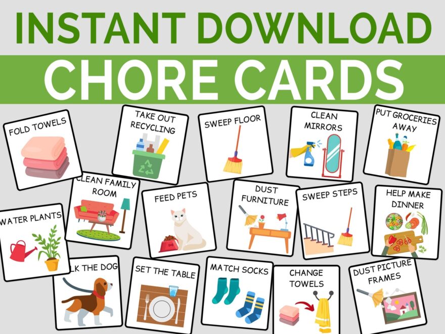 Printable Kids Chore Chart Cards