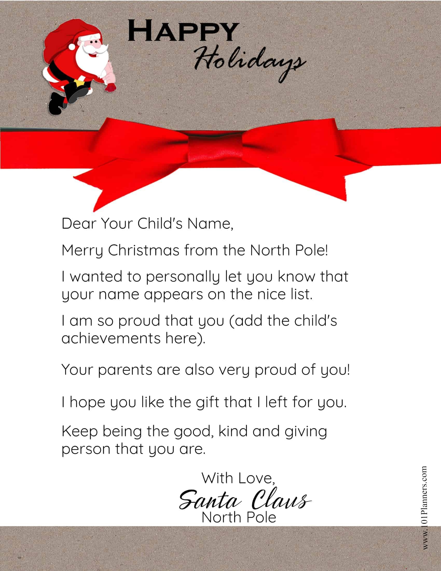 Free Printable Letters From Santa