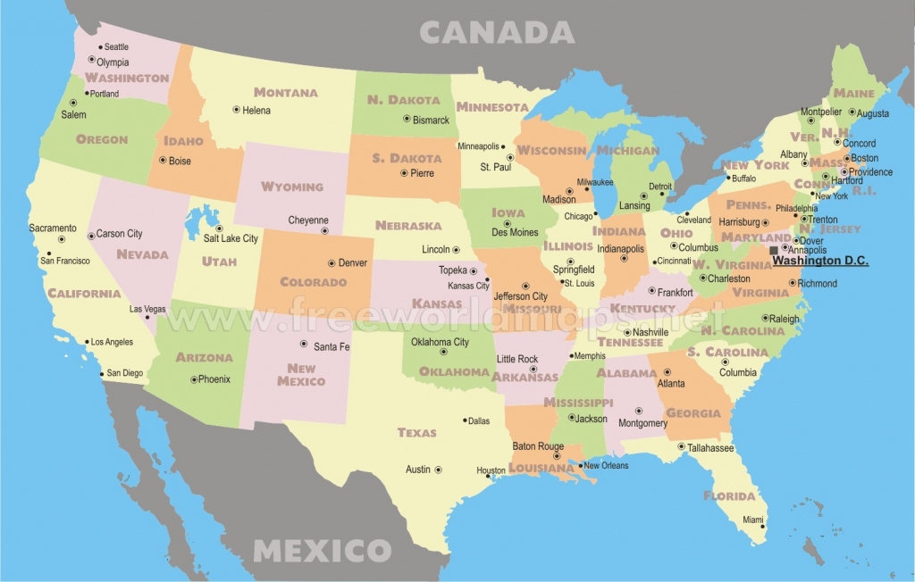 Printable Map Of The United States With Capitals And Major Cities 