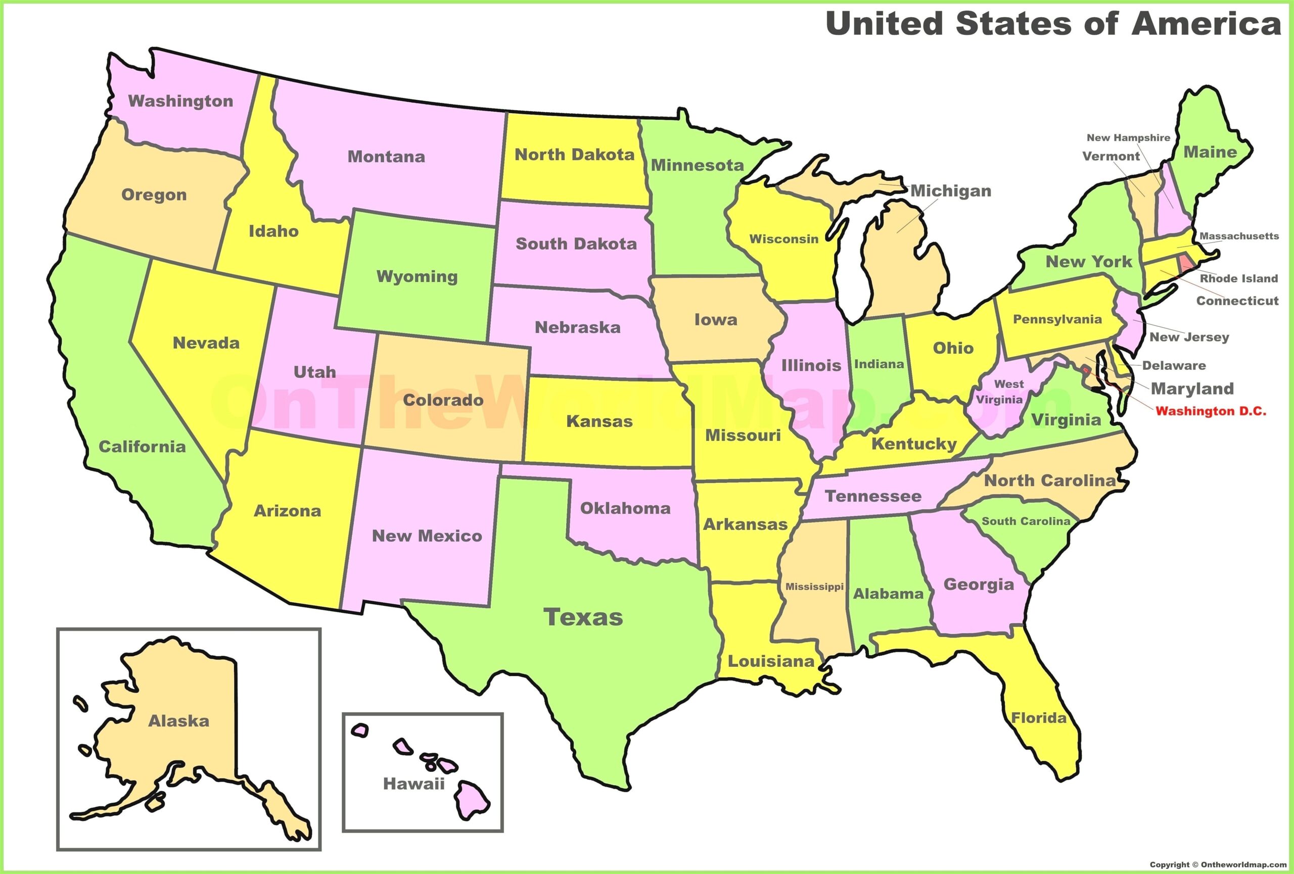 Printable Map With States And Capitals