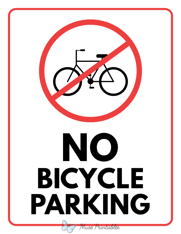 Printable No Bicycle Parking Sign