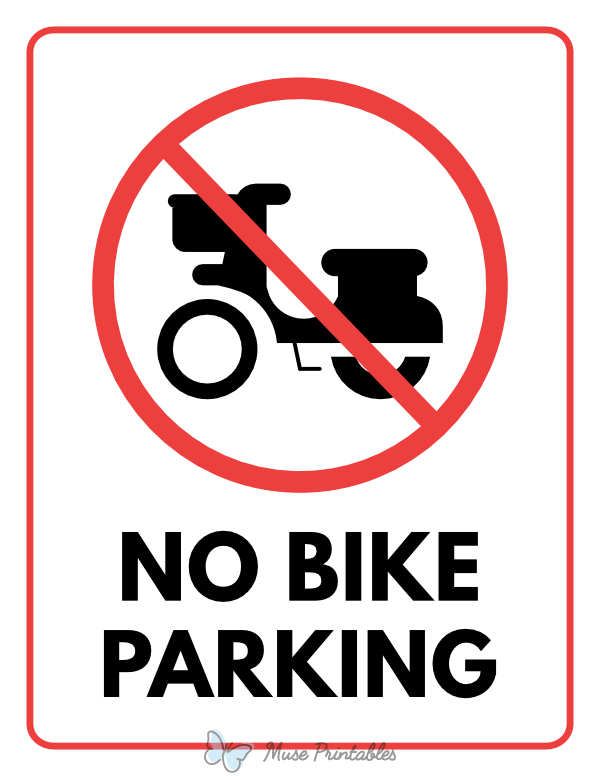 Printable No Bike Parking Sign