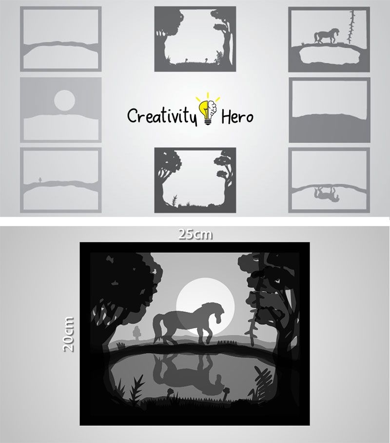 Printable Paper Cut Shadow Box Templates