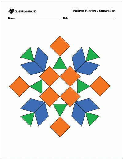 Printable Pattern Blocks Snowflake Class Playground
