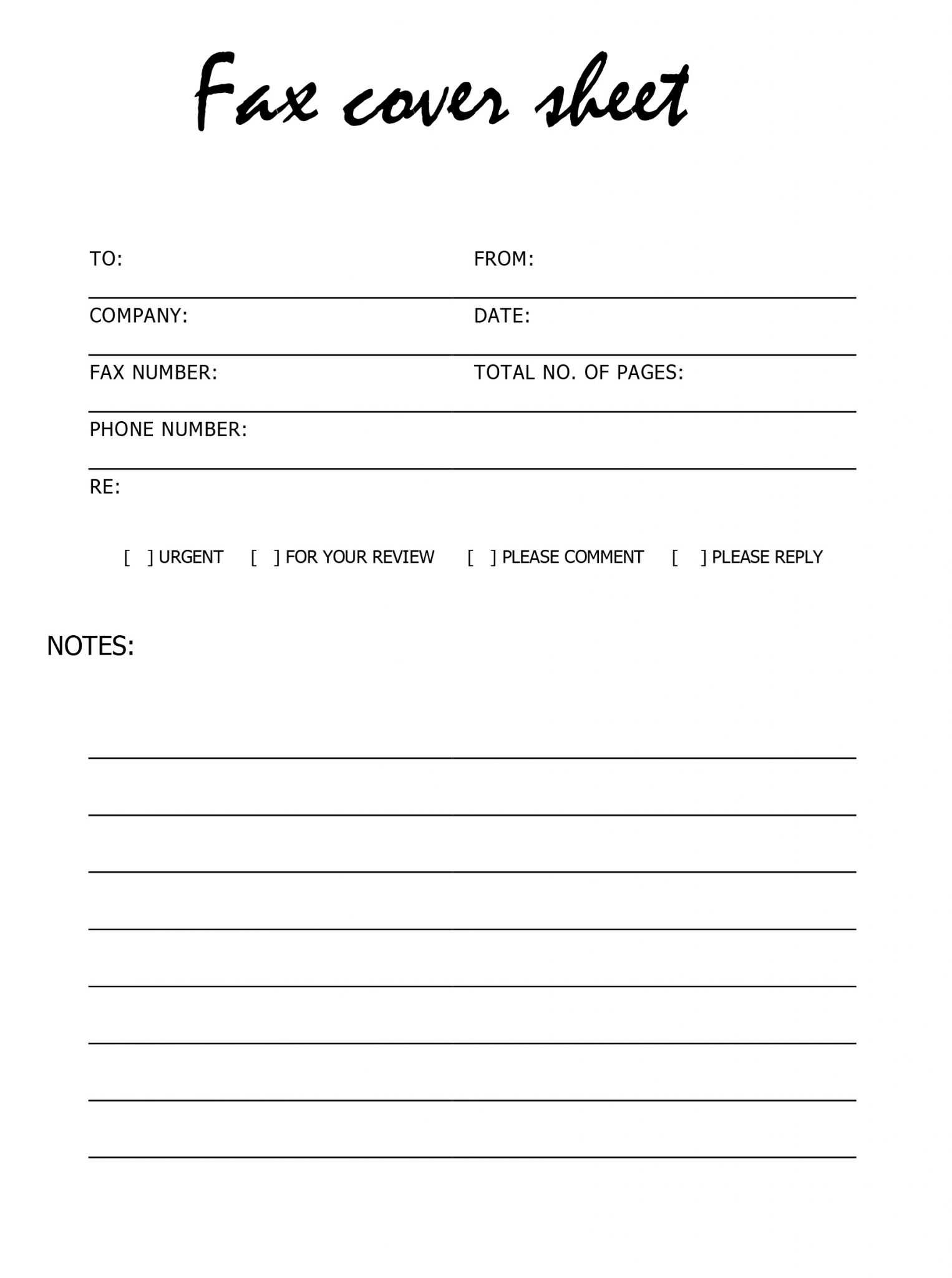 Printable Pdf Printable Fax Cover Sheet Printable Templates