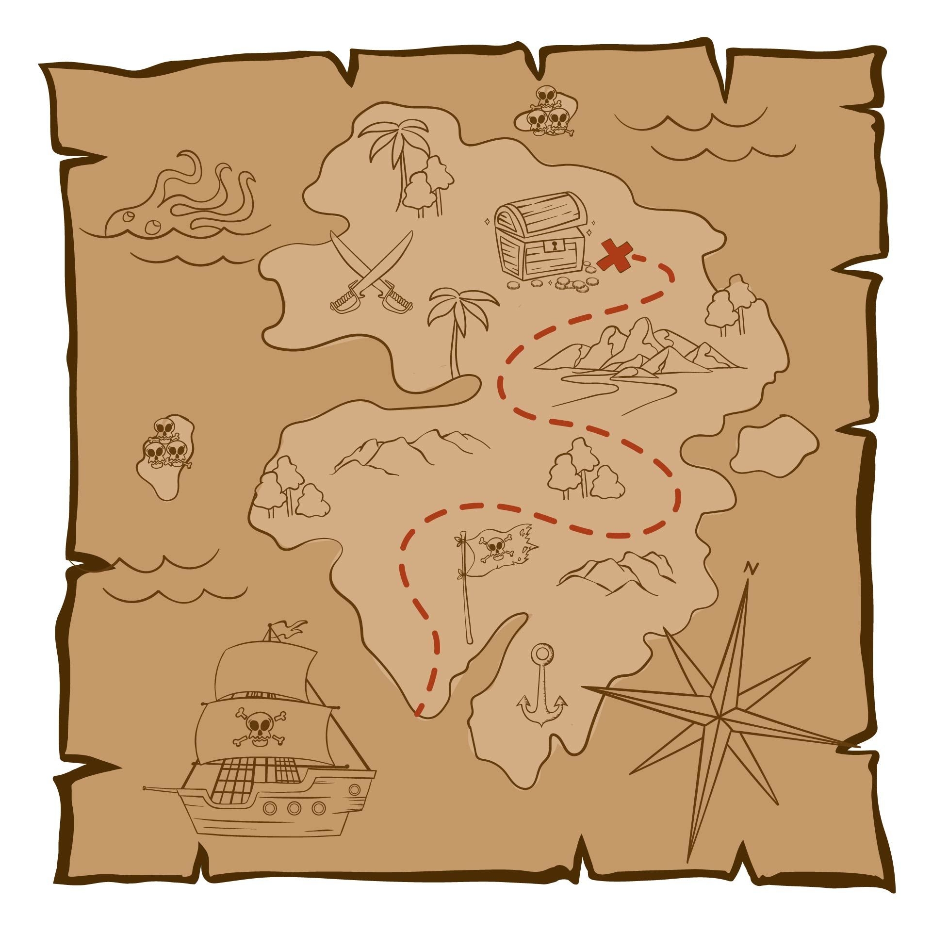 Printable Blank Pirate Treasure Map