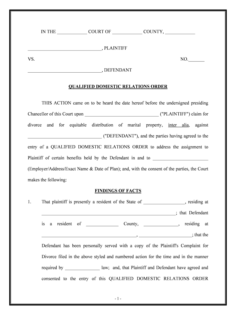 Printable Qdro Forms Fill Online Printable Fillable Blank PdfFiller