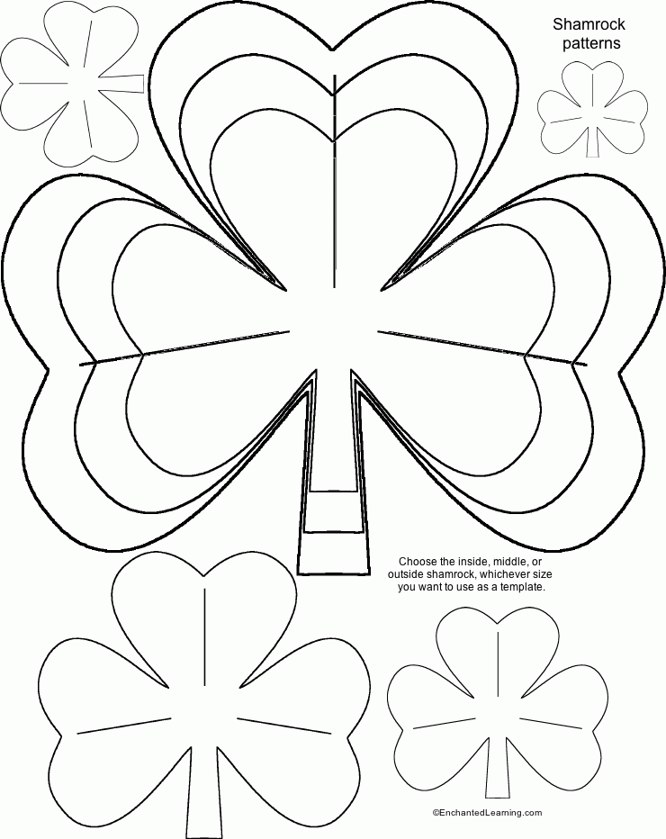 Family Fun Printables Shamrock Pattern Patricks Day 703395