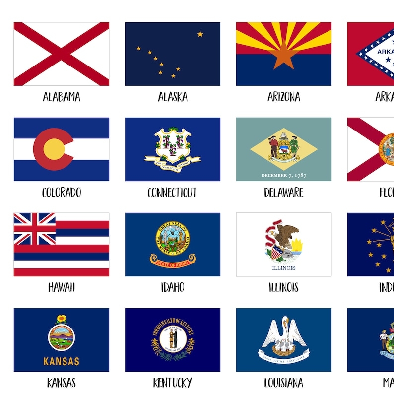 Printable State Flags