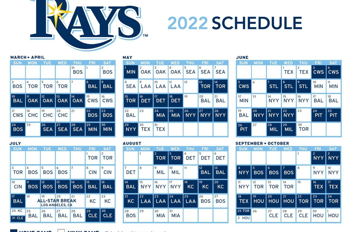 Tampa Bay Rays 2025 Printable Schedule