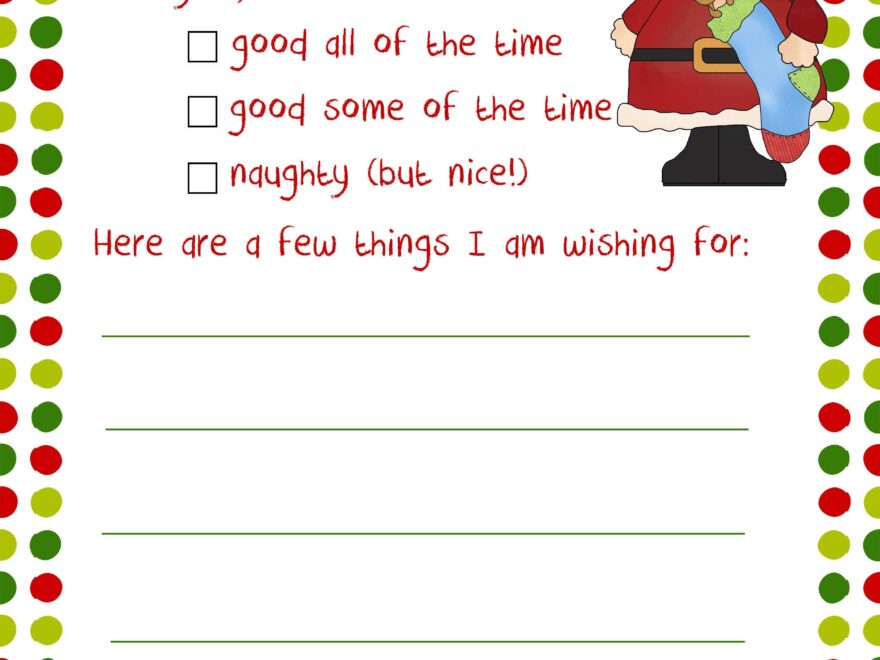 Printable Template Letter To Santa Printable Templates