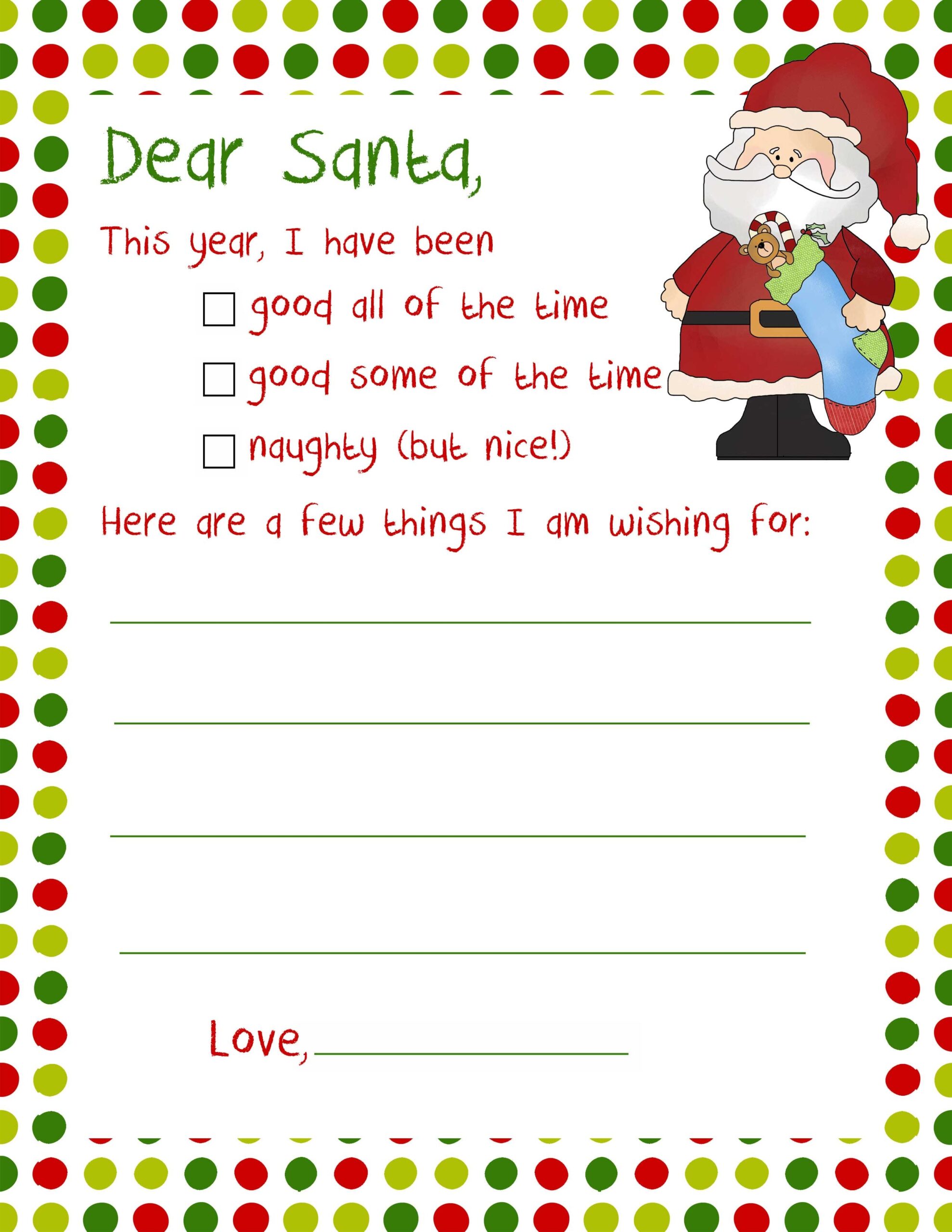 Printable Template Letter To Santa Printable Templates