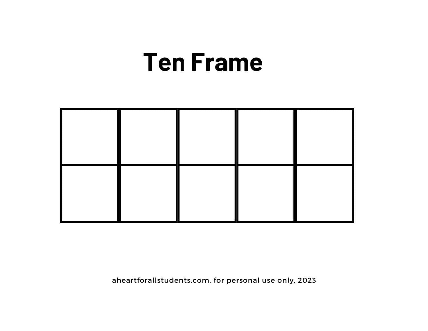 Printable Tens Frames Template