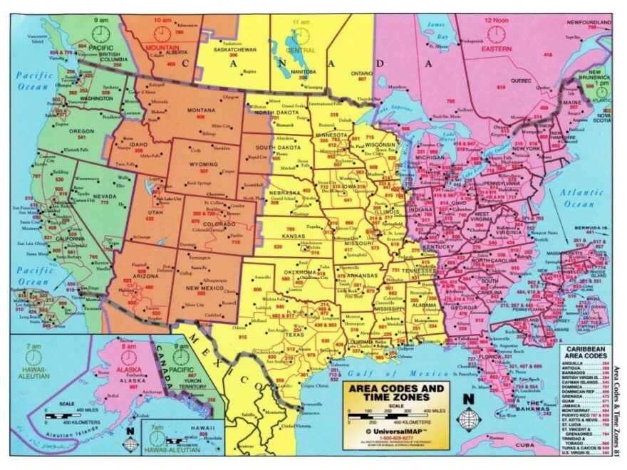 Printable Time Zone Map Usa