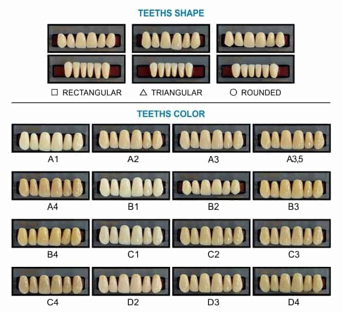 Printable Tooth Color Chart Customize And Print