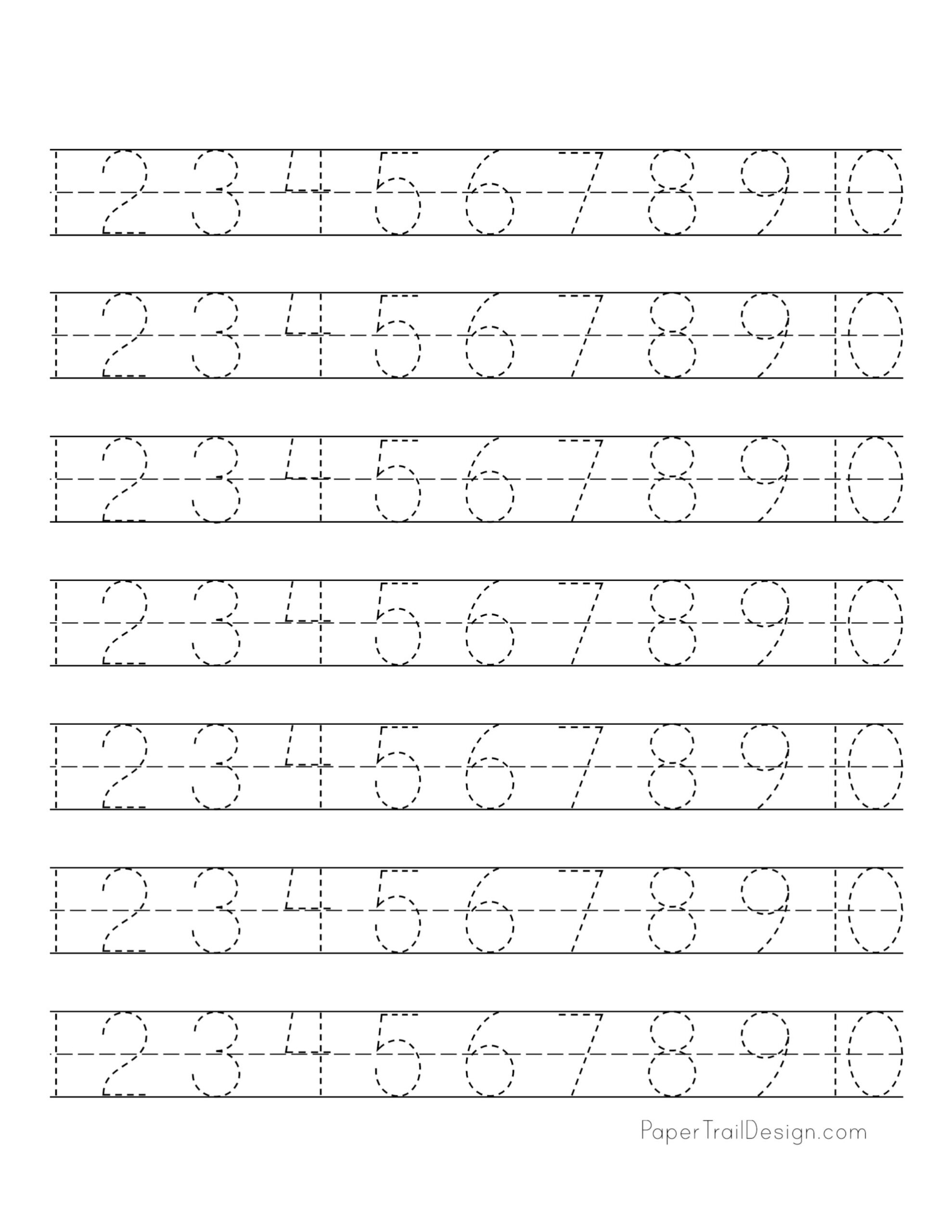 Printable Tracing Numbers 1 20 Worksheets