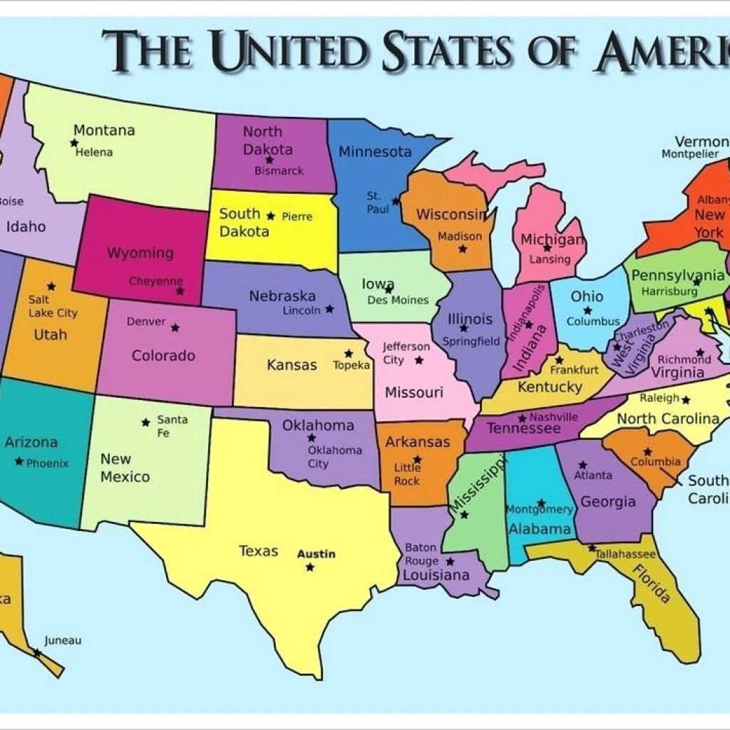Printable Us States And Capitals Map