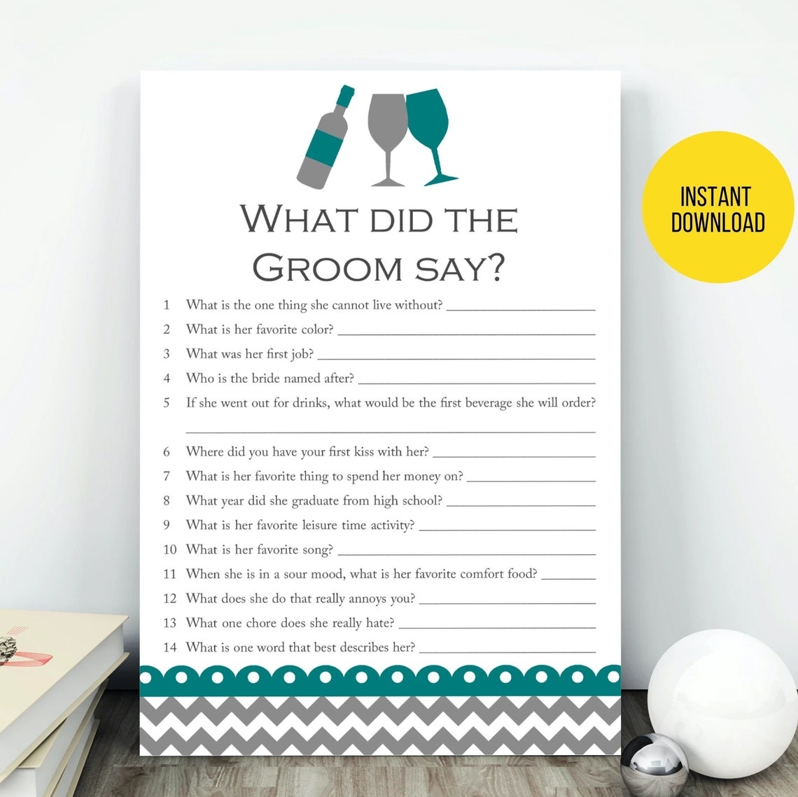 Printable What Did The Groom Say Bridal Shower Game Groom Etsy