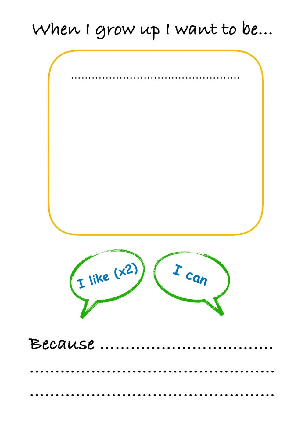 Printable Worksheets When I Grow Up Worksheet Printable Worksheets