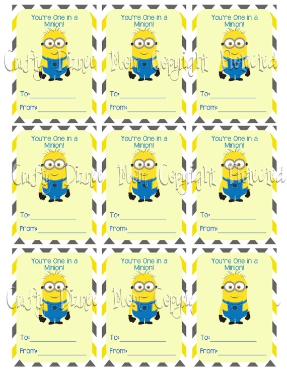 Printable You 39 re One In A Minion Valentine 39 s Day Card