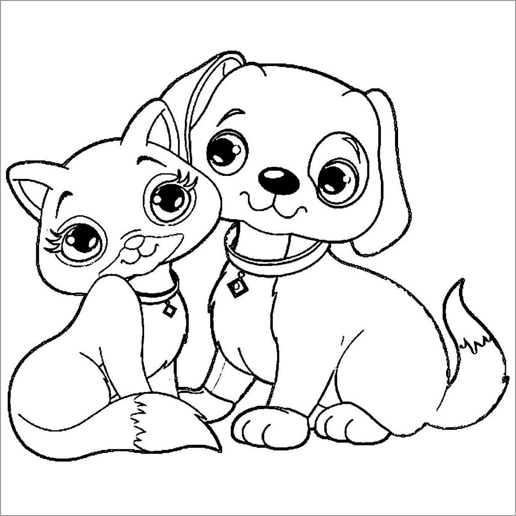 Puppy And Kitten Coloring Pages Printable At Webfaithblog Blog