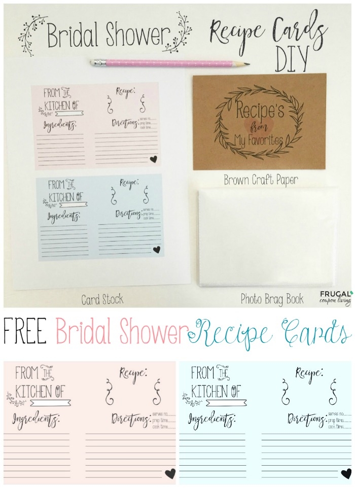 Free Printable Recipe Cards For Bridal Shower