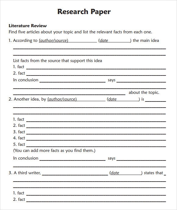Research Format For Elementary Students Free Printable Template 