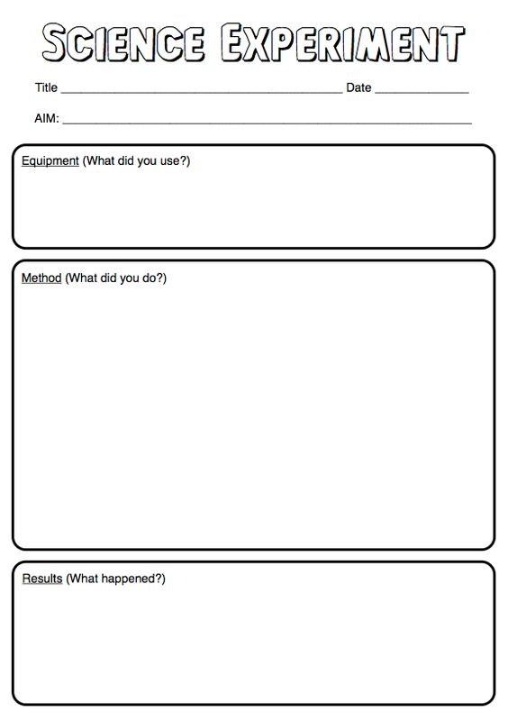 Science Experiment Template For Kids School Pinterest Science 