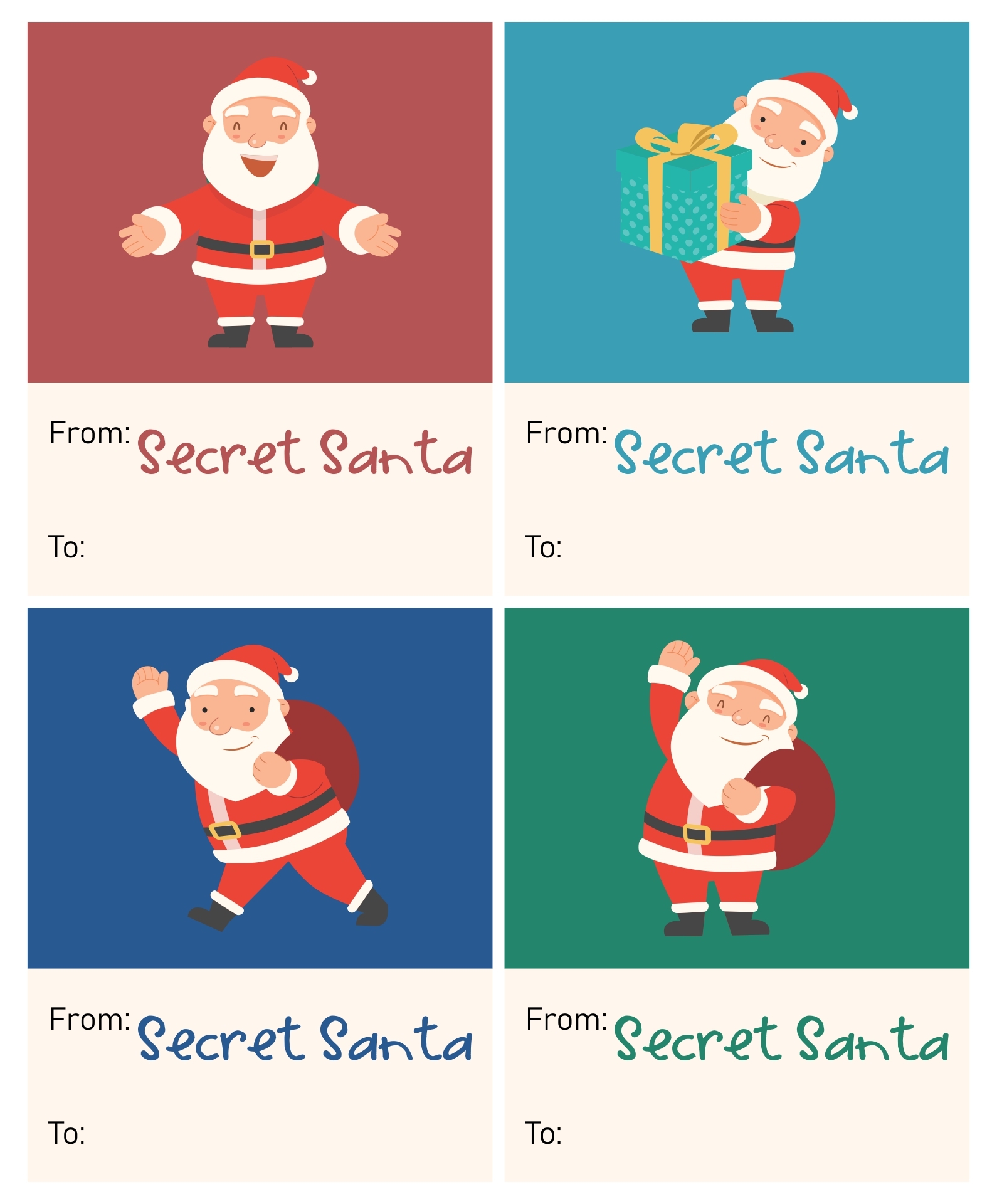 Secret Santa Cards 10 Free PDF Printables Printablee