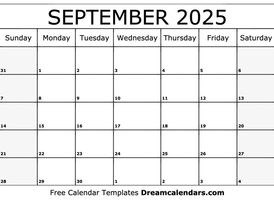 September 2025 Calendar Free Printable With Holidays And Observances