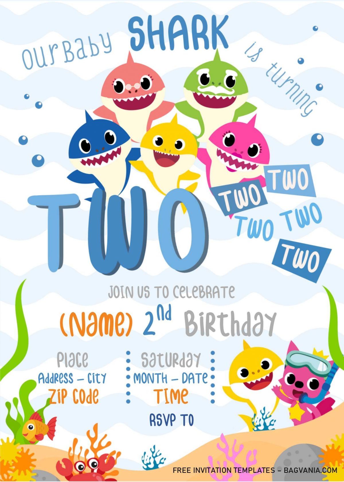 Shark Invitation Template Free